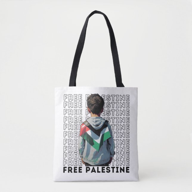 Bolso De Tela Blanco PALESTINO LIBRE (Anverso)