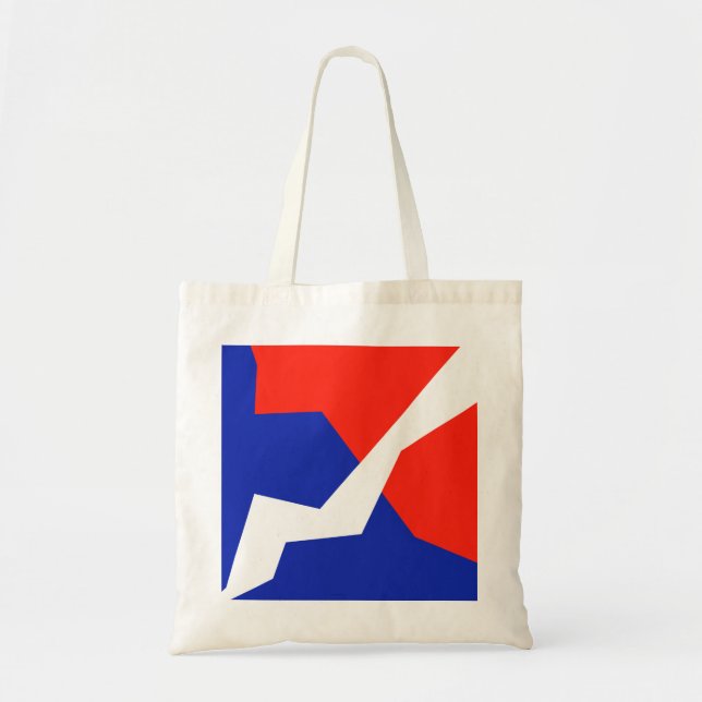 Bolso De Tela Blanco Rojo Azul (Frente)