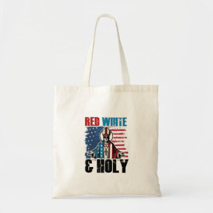 Bolso De Tela Blanco Rojo y Santo Papa León XIV, 4 de julio