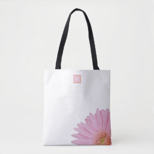 Bolso De Tela Blanco rosado del tote del hombro de la margarita
