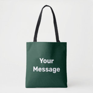 Bolso De Tela Blanco verde oscuro simple Tu plantilla de texto d