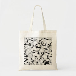 Bolso De Tela Blanco y negro en movimiento Tote de presupuesto