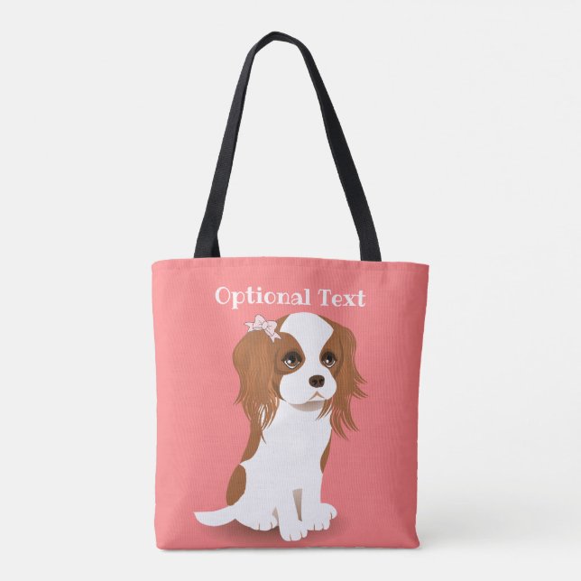 Bolso De Tela Blenheim Cavalier King Charles Spaniel Pink (Reverso)