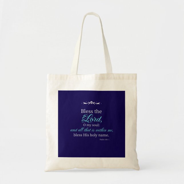Bolso De Tela Bless The Lord Christian Tote Bag (Frente)