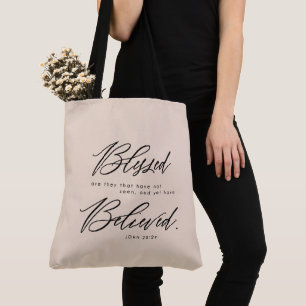 Bolso De Tela Blessed Bible Verse John 20:29 Christian