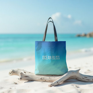 Bolso De Tela Bliss oceánico - Gradiente azul moderno