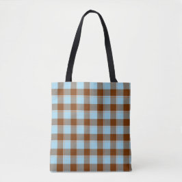 Bolso De Tela Blizzard Blue and Livid Brown Plaid