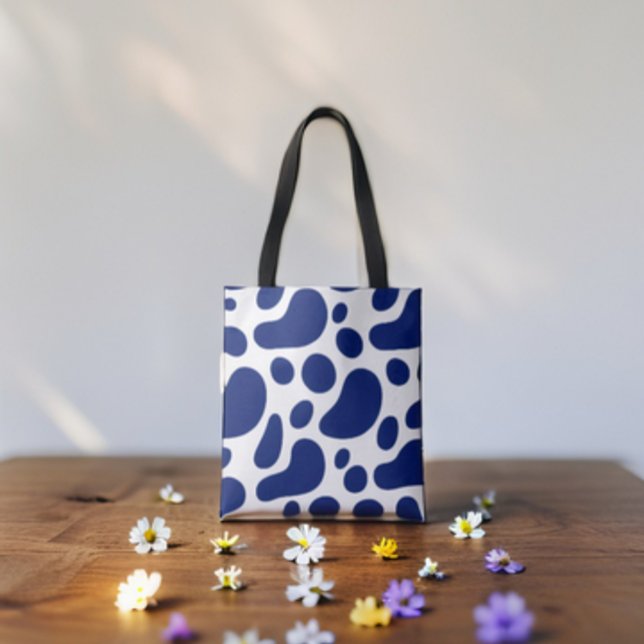 Bolso De Tela Blobs de resumen azul sobre el patrón blanco (Subido por el creador)
