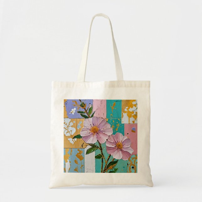 Bolso De Tela Bloc de notas con iluminación floral (Frente)
