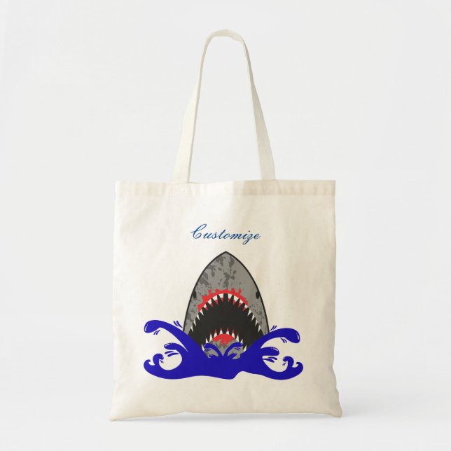 Bolso De Tela Bloody Shark Jaws Thunder_Cove (Frente)