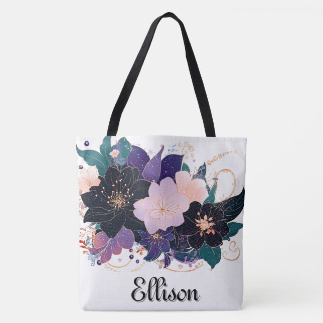 Bolso De Tela Bloom celeste (Anverso)