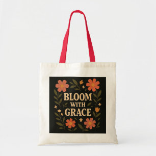 Bolso De Tela Bloom Con Gracia - Tote De Cita Inspiradora Floral
