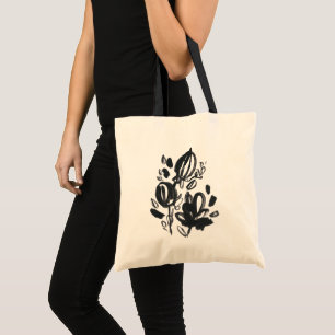 Bolso De Tela Bloom de cameo - Blanco y negro