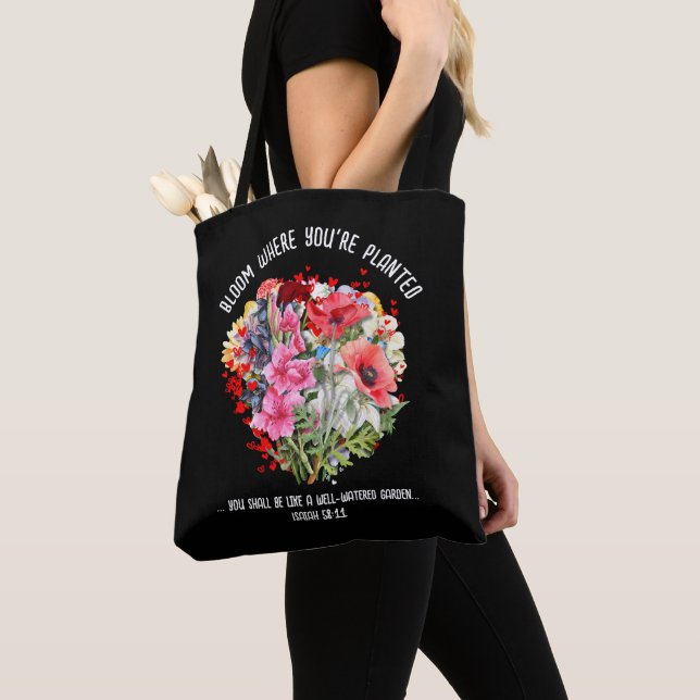 Bolso De Tela BLOOM DONDE ESTÁS PLANTADO Christian Floral (Detalle)