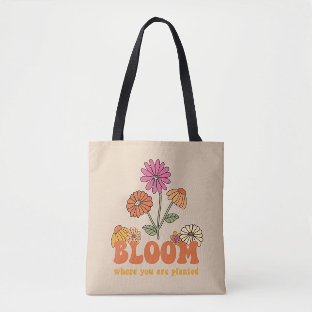 Bolso De Tela Bloom donde te plantan (Anverso)