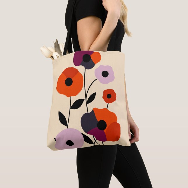 Bolso De Tela Bloom mínimo de amapola (Detalle)