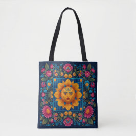 Bolso De Tela Bloom Solar - Tote de arte popular Solarpunk