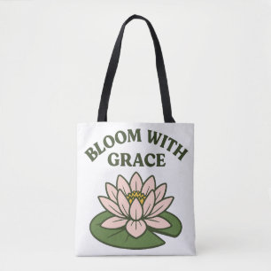 Bolso De Tela Bloom With Grace - Minimalista Pink Waterlily