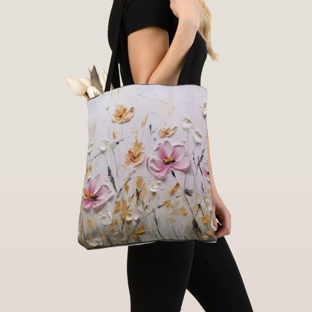 Bolso De Tela : Bloomin' Bold: Resumen Tote Personalizado de flo (Detalle)