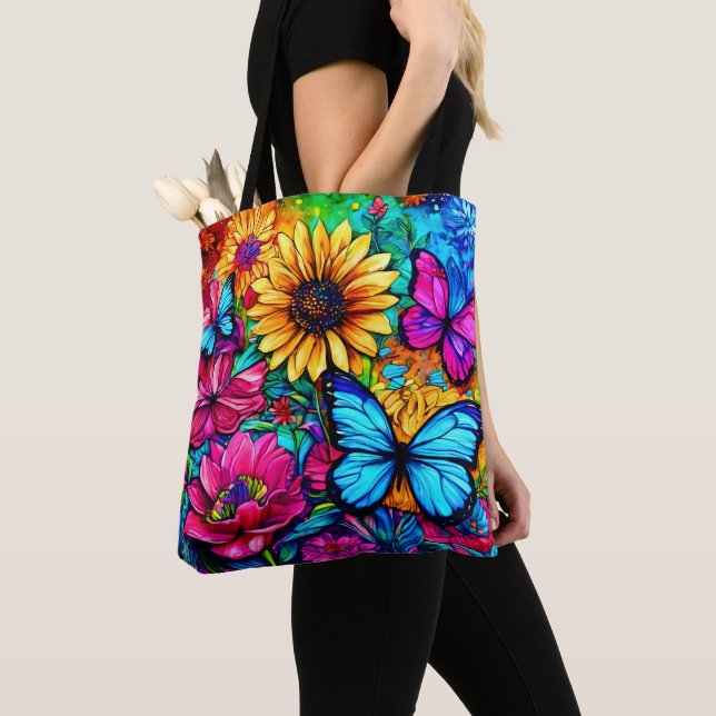 Bolso De Tela Blooming Butterfly Haven (Detalle)