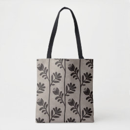 Bolso De Tela Blooming Floral Silhouette L black flowers