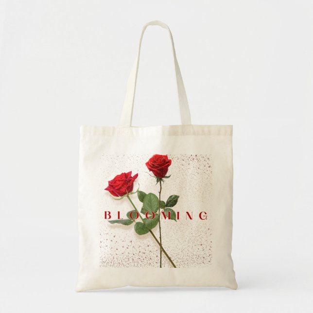 Bolso De Tela Blooming Rose Tote Bag (Frente)