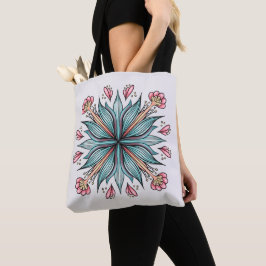 Bolso De Tela Blooms de primavera: Floral geométrica