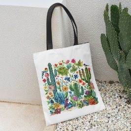 Bolso De Tela Blooms del desierto Cacti Crescendo