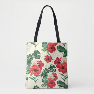 Bolso De Tela Blooms tropicales del Loto Blanco