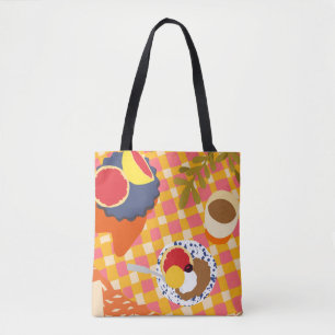 Bolso De Tela Blooms y Brunch