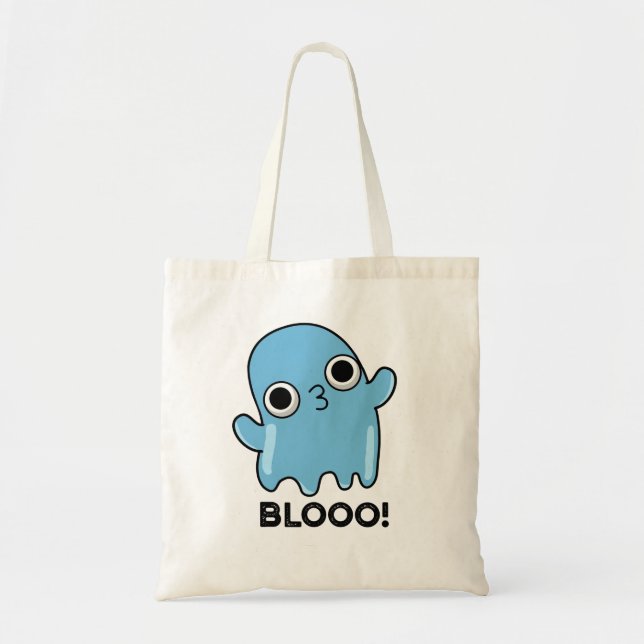 Bolso De Tela Blooo divertida Blue Ghost Pun (Frente)