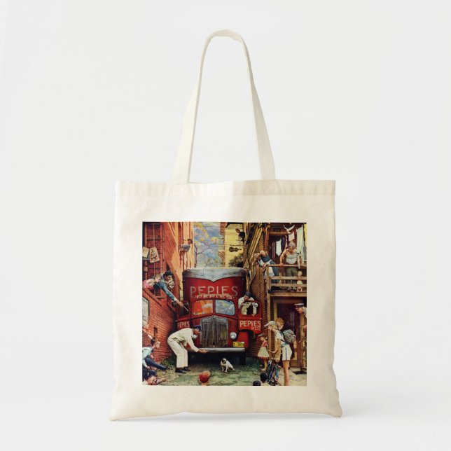 Bolso De Tela Bloque de carreteras por Norman Rockwell (Frente)
