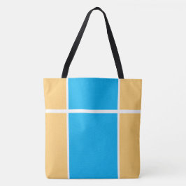Bolso De Tela Bloque de color azul cielo amarillo blanco moderno