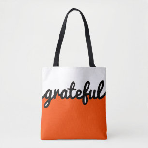 Bolso De Tela Bloque de color blanco negro del Naranja de agrade