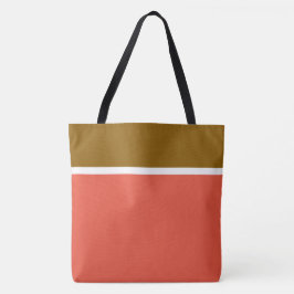 Bolso De Tela Bloque de color divertido de los 70 marrón dorado 