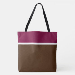 Bolso De Tela Bloque de color marrón cacao superior frambuesa pr