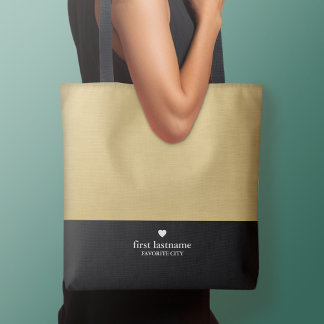Bolso De Tela Bloque de color moderno con monograma cardíaco de