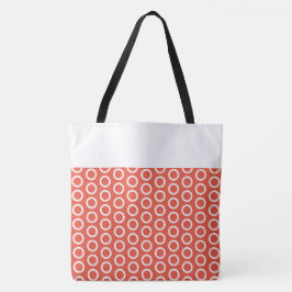 Bolso De Tela Bloque de color naranja brillante con patrón geomé