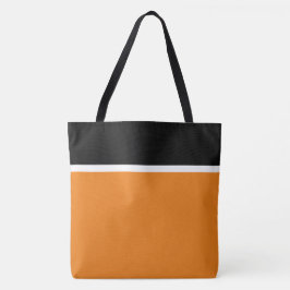 Bolso De Tela Bloque de color naranja brillante negro blanco mod
