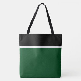 Bolso De Tela Bloque de Color Negro Blanco Bosque Verde Moderno 