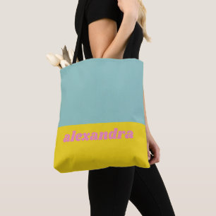 Bolso De Tela Bloque de color pastel brillante personalizado