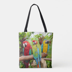 Bolso De Tela Bloque de loros de macao coloridos