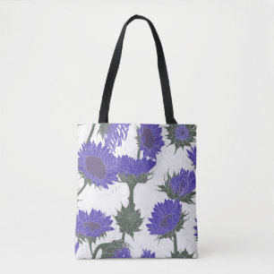 Bolso De Tela Bloque de madera Imprimir púrpura de girasol