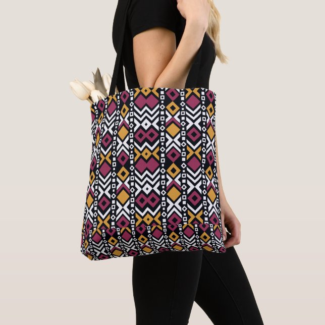 Bolso De Tela Bloques geométricos coloridos de moda (Detalle)