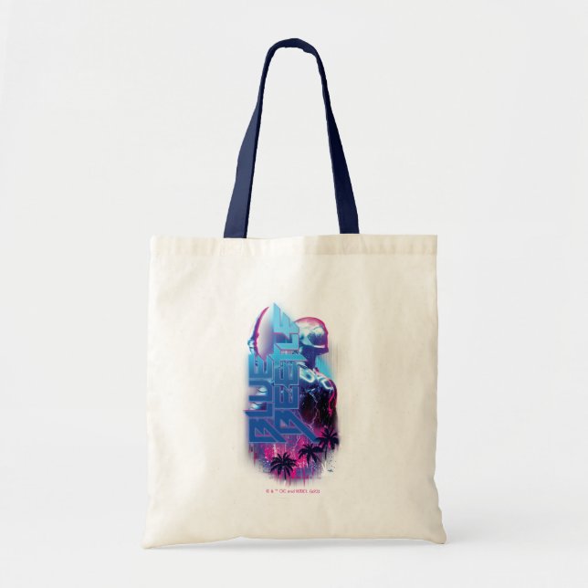 Bolso De Tela Blue Beetle Retrowave City Lights (Frente)