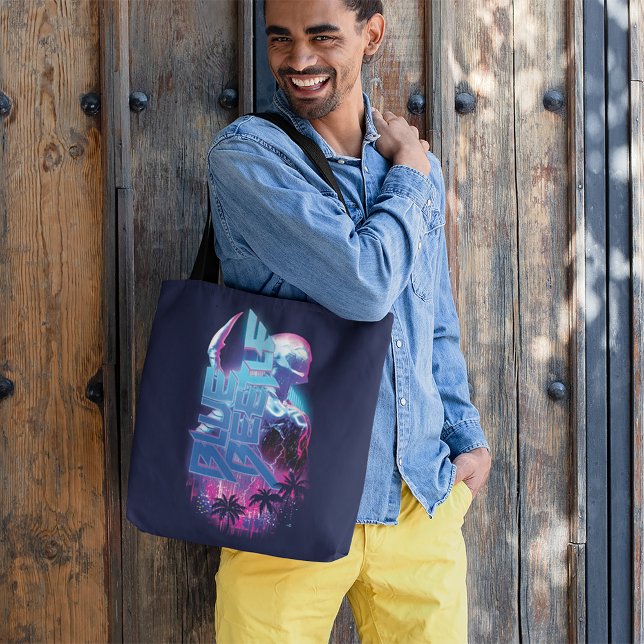 Bolso De Tela Blue Beetle Retrowave City Lights (Person carrying tote on shoulder)