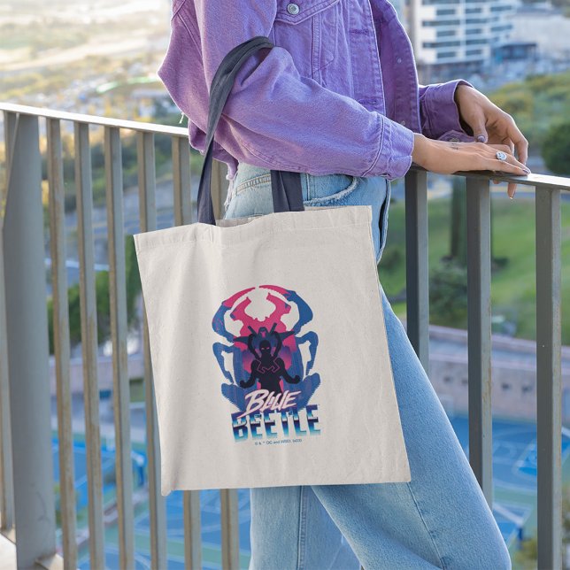Bolso De Tela Blue Beetle Retrowave vs Graphic (Person carrying tote bag)