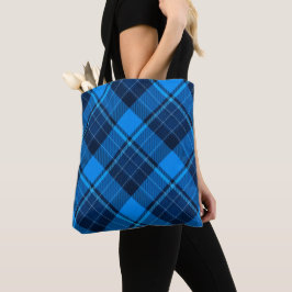 Bolso De Tela Blue Black Tartan Tote Bag