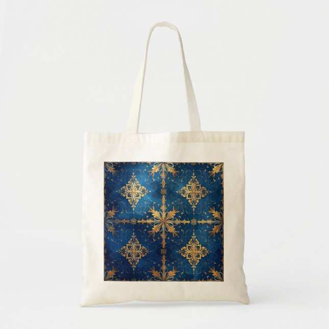 Bolso De Tela Blue Decorative Holiday Tote Bag (Frente)