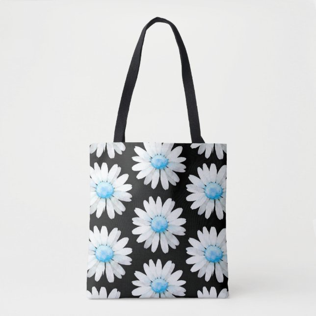 Bolso De Tela Blue Dotted Daisy's (Anverso)